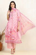 Pink Cotton Digital Print Unstitched Suit Set image number 1