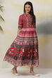 Cherry Flared Art Silk Printed Dress image number 4