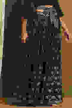 Black Shantoon Block Printed Festive Skirt image number 3