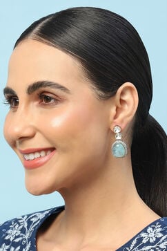 Light Blue Brass earrings image number 3