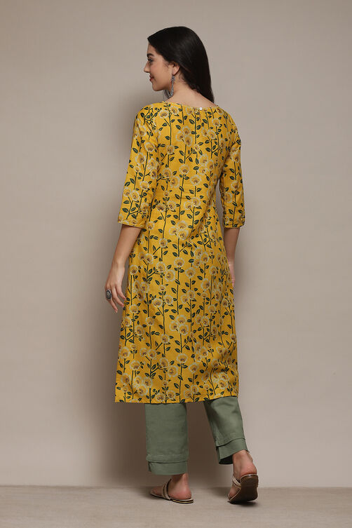 Fuchsia Cotton Straight Printed Kurta image number 0