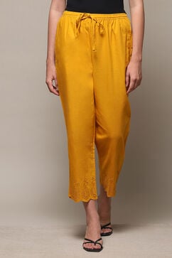 Mustard Cotton Flax Pants image number 5