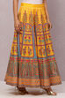 Yellow Flared Art Silk Skirts image number 3