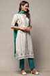 Sea Green Cotton Unstitched Suit Set image number 7