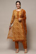 Mustard Cotton Unstitched Suit set image number 1