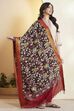 Black Chennur Silk Floral Bloom Dupatta image number 4
