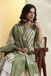 Sea Green Printed Poly Linen Floral Kurta Set image number 1