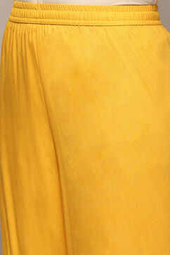 Mustard Polyester Straight Suit Set image number 2