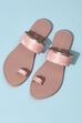 Peach Pu Ring Toe Sandals image number 5