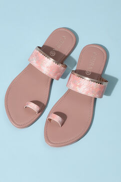 Peach Pu Ring Toe Sandals image number 5