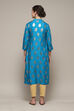 Blue Rayon Straight Printed Kurta image number 4