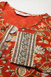 Saffron Cotton Straight Kurta Palazzo Suit Set image number 1