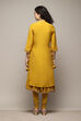 Lime Yellow Silk Layered Kurta Churidar Suit Set image number 5