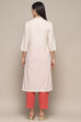 Off White Cotton Straight Kurta image number 3