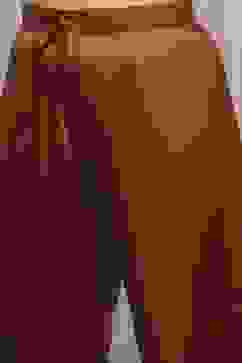 Orange Chanderi Blend Printed Embroidered Unstitched Suit Set image number 3