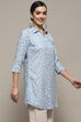 Sky Blue Rayon Straight Kurta image number 4