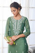 Sape Green Polyester Straight Kurta image number 0