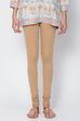 Camel Cotton Blend Solid Churidar image number 0