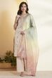 Off-White Cotton Embroidered Straight Kurta Set image number 0