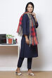 Navy Straight Cotton Fusion Wear 3 Piece Set image number 5