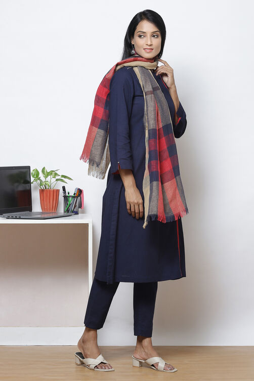 Navy Straight Cotton Fusion Wear 3 Piece Set image number 5