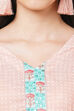 Pink Cotton Screen Print Unstitched Suit Set image number 1