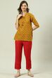 Red Cotton Solid Pant image number 5
