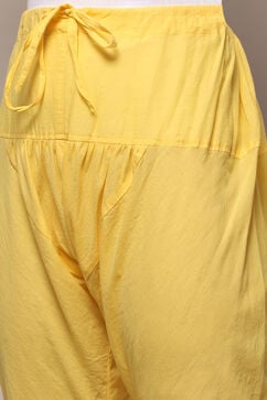 Yellow Cotton Blend Unstitched Suit Set image number 3