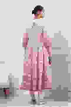 Fuchsia Cotton Floral Printed Kalidar Suit Set image number 4