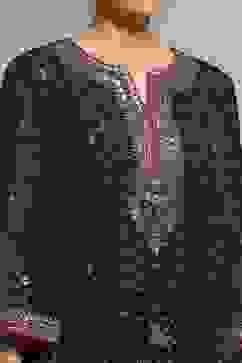 Purple Viscose Straight Suit Set image number 1