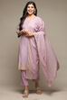 Lavender Cotton Straight Kurta Pants Suit Set image number 0