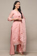 Pink Organza Unstitched Suit set image number 7