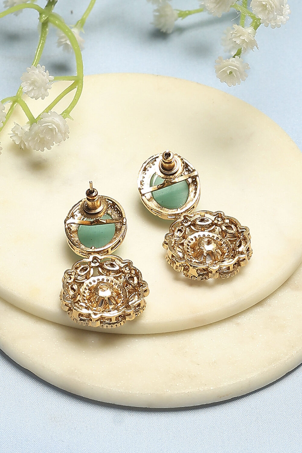 Mint Green Brass Drop & Danglers image number 2