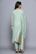 Pista Green Fancy NetÂ  Easy Stitch Suit Set image number 6