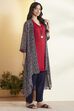 Blue Polyester Straight Fusion Set image number 5