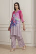 Lilac Printed Straight Kurta Set image number 3