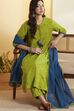 Mint Green Yarndyed Straight Cotton Kurta Set