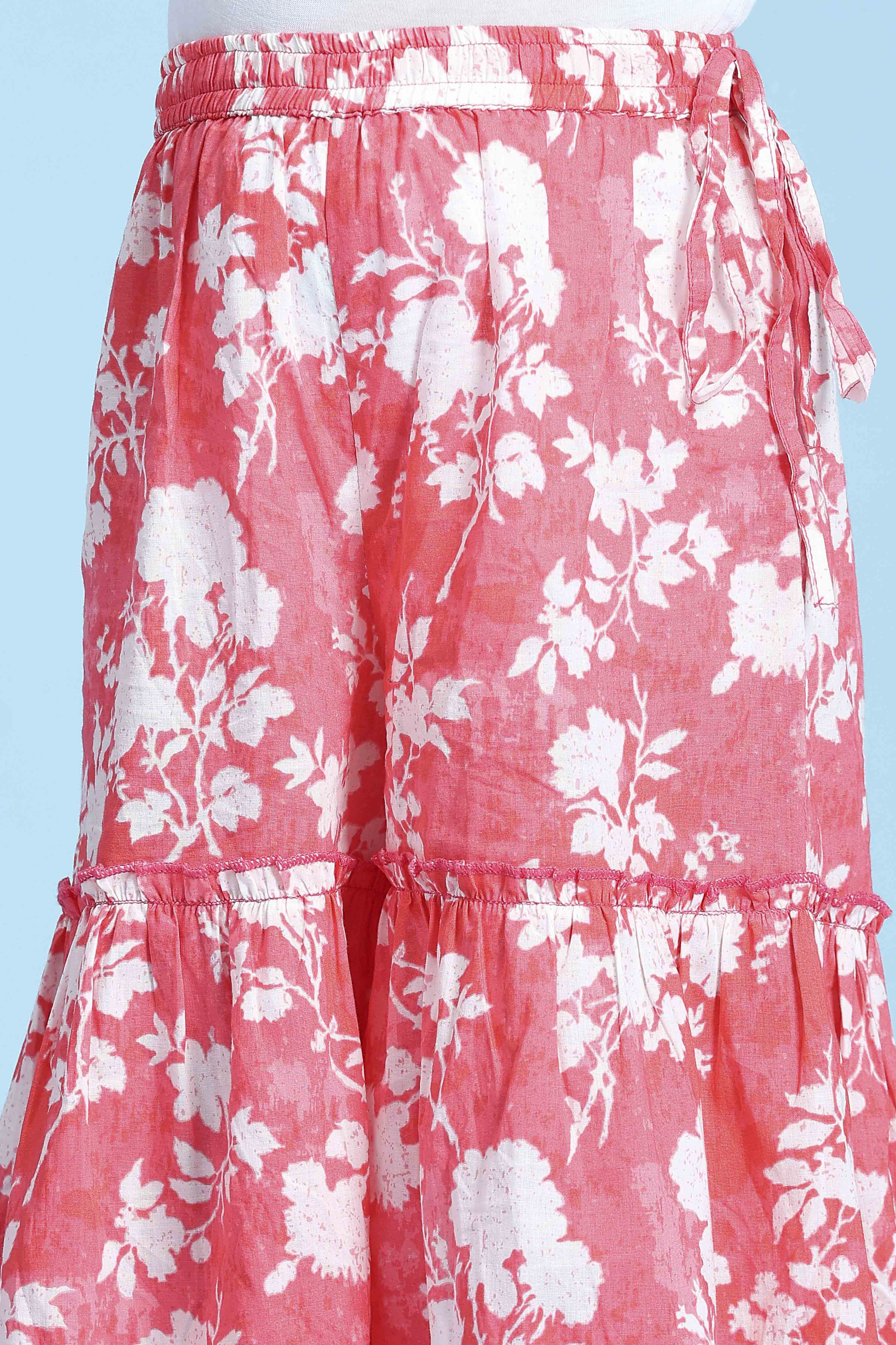 Coral Cotton Printed Straight Suit Set image number 2