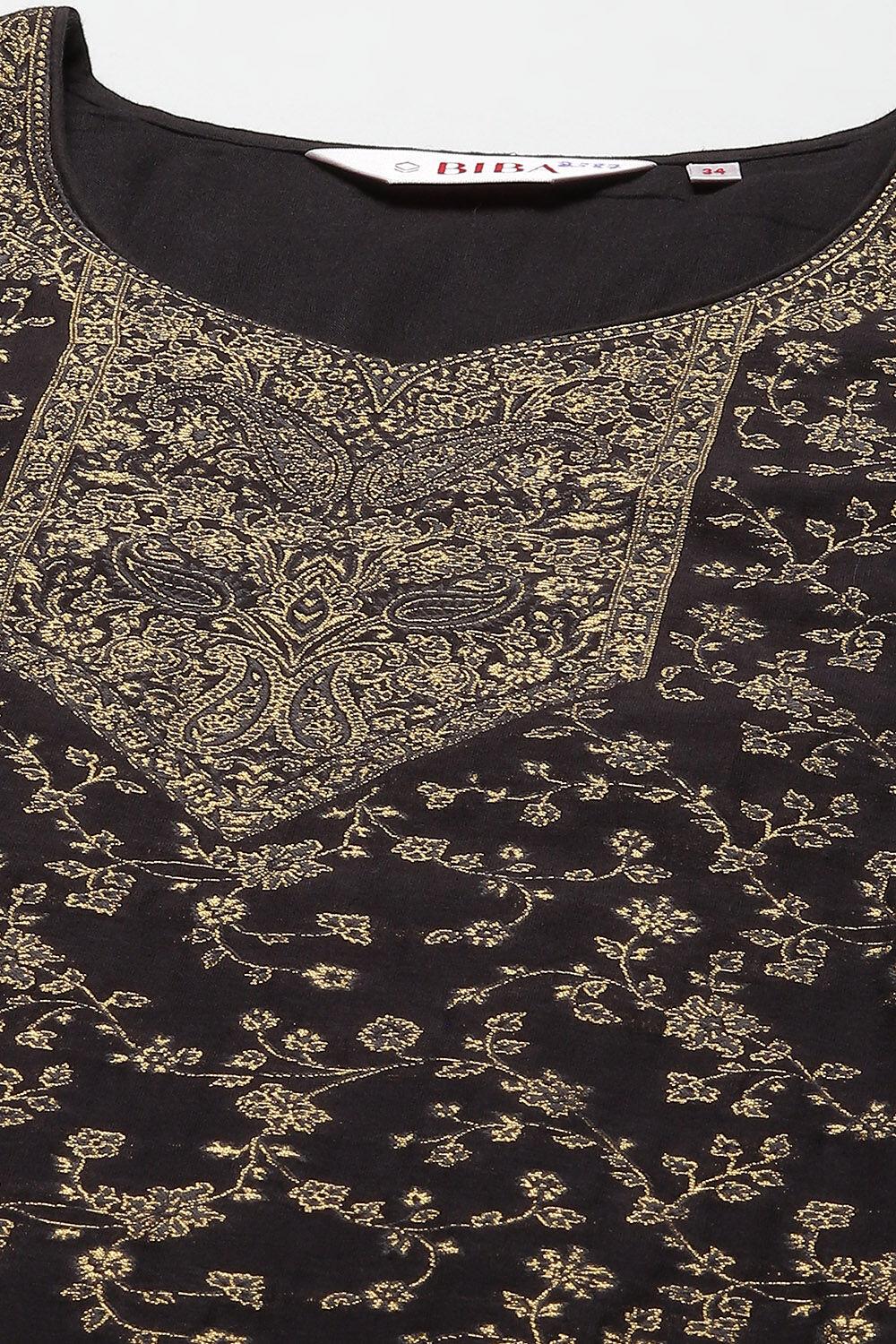 Black Art Silk Straight Kurta Slim Pants Suit Set image number 1