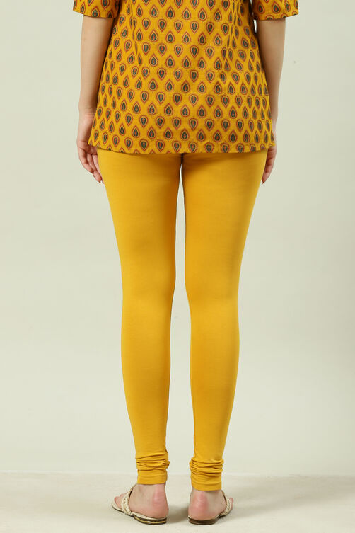 Camel Cotton Blend Solid Churidar image number 4