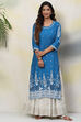 Blue A-Line Viscose Kurta image number 5