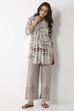 Grey Cotton Straight Palazzos image number 6