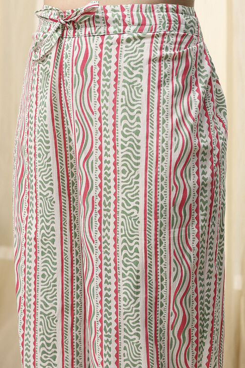 Royal Blue Cotton Screen Print Unstitched Suit Set image number 3