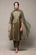 Mustard Viscose Kalidar Kurta Slim Pant Suit Set image number 0