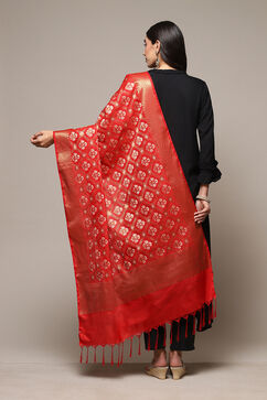 Red Silk Blend Yarndyed Dupatta image number 2