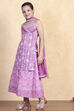 Pink Cotton Straight Suit Set image number 3