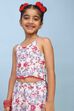 White Poly Chinon Printed Regular Suit Set image number 1