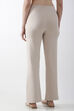 Beige Viscose Blend Flared Pants image number 5