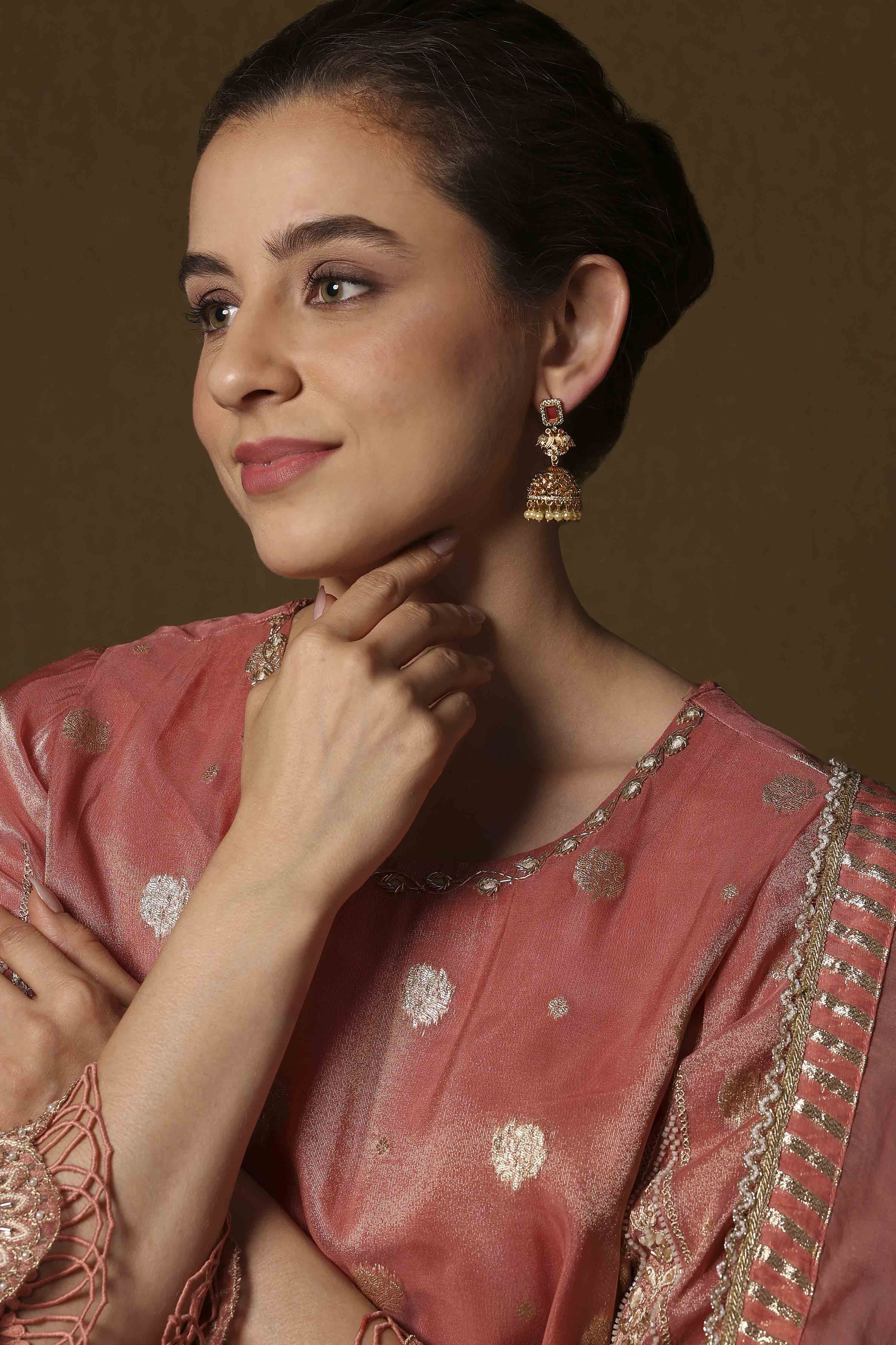 Multicolor Brass Jhumka image number 3