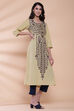 Blue Cotton Straight Printed Kurta image number 3